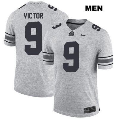 Men's NCAA Ohio State Buckeyes Binjimen Victor #9 College Stitched Authentic Nike Gray Football Jersey UC20I63LR